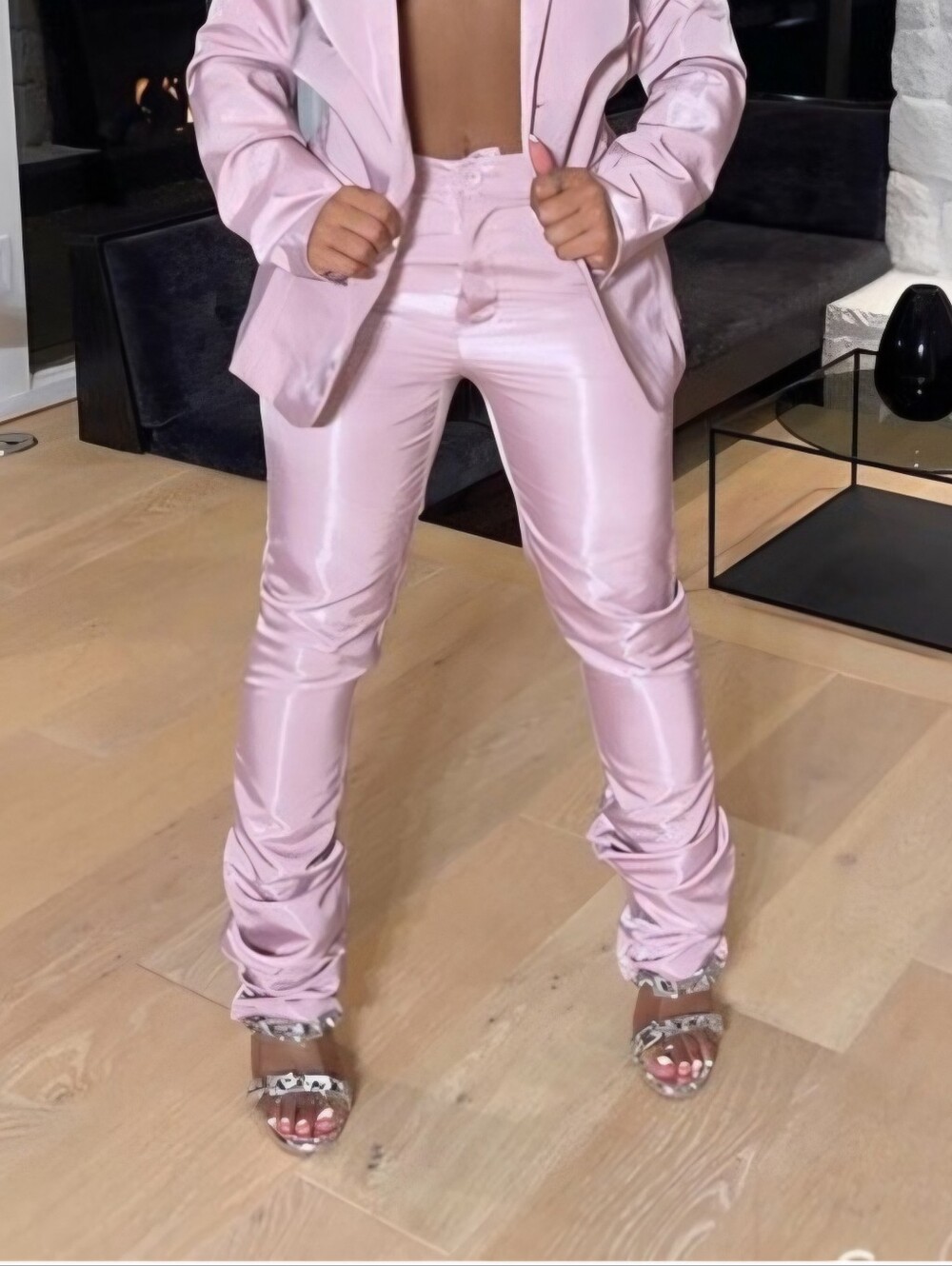 NWT Shane Justin Pink Pants Long Inseam for Stacked Scrunched Ankle Streetwear S
